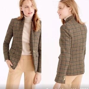 J.Crew Regent Blazer Houndstooth Moon Brown and Tan Wool Notched Lapel 4